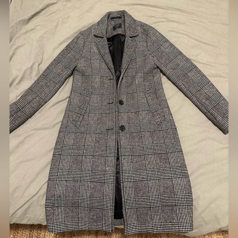 Wool plaid coat